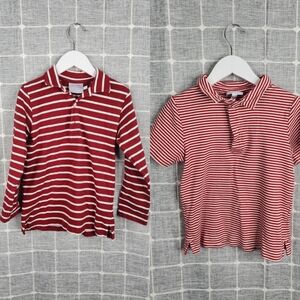Little English Striped Red Kids Polo Shirt Bundle